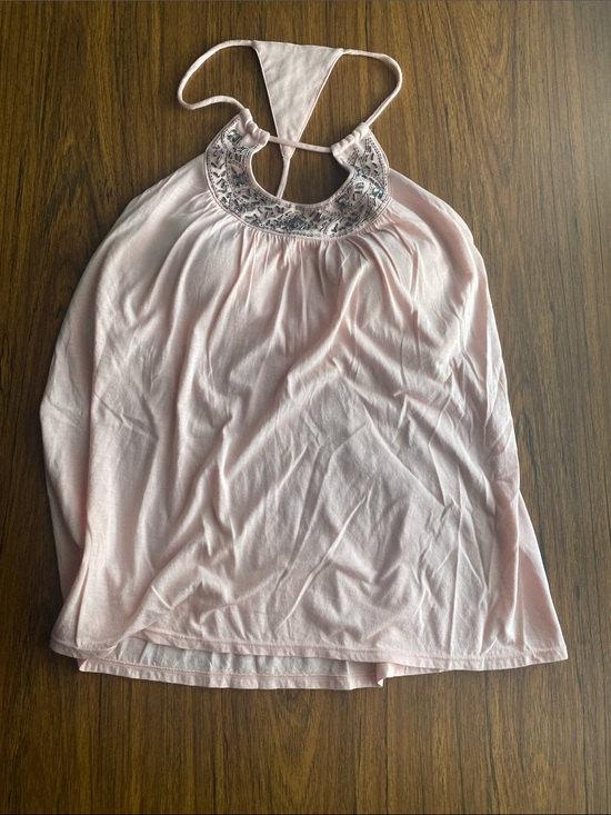 Bra Tops Tops - Light Pink Embroidered Halter Tank Top